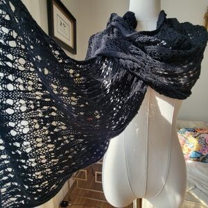 Long black scarf/ wrap